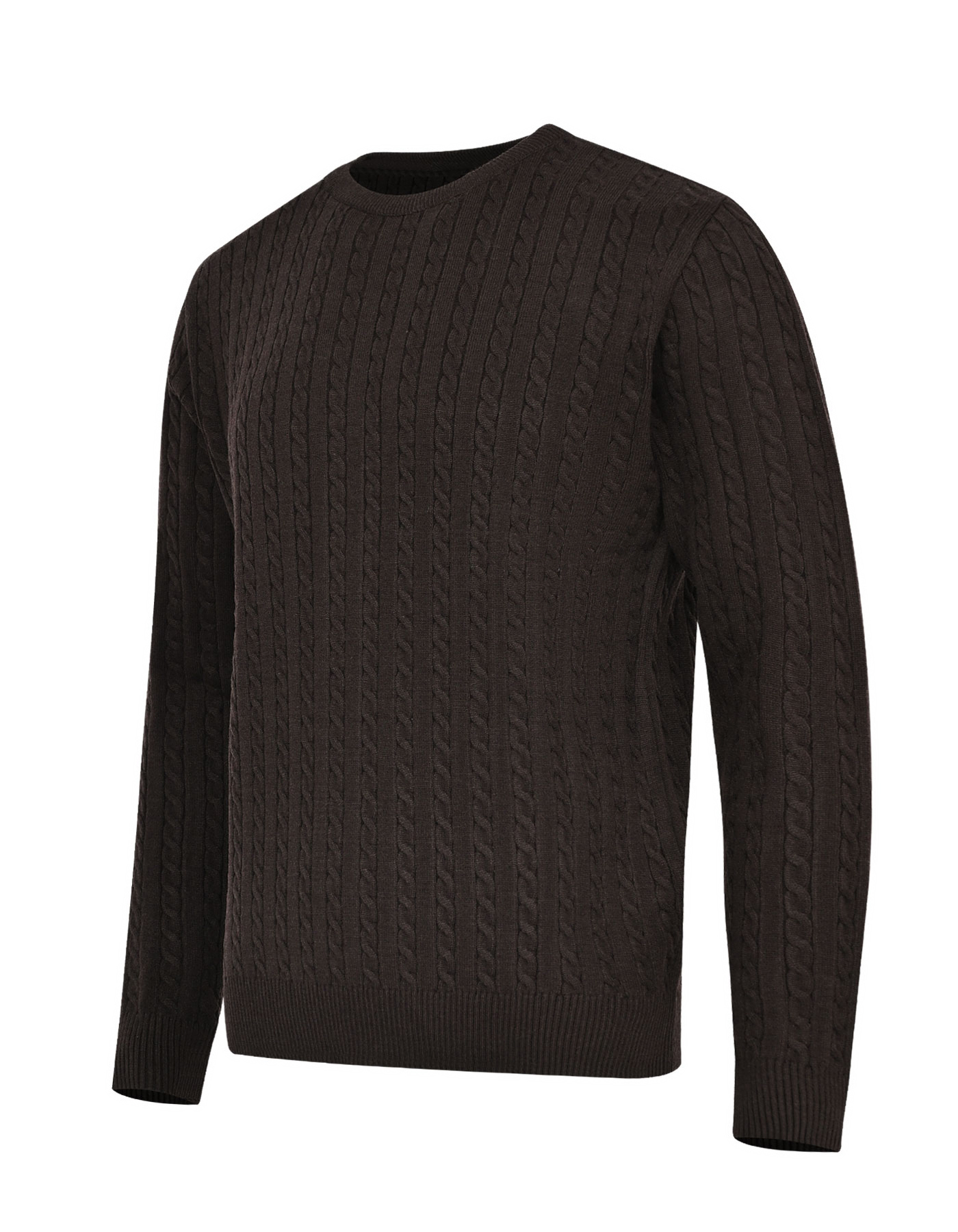 Moss Cable Knit Crew Neck Sweater
